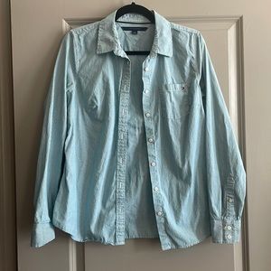 green striped button down